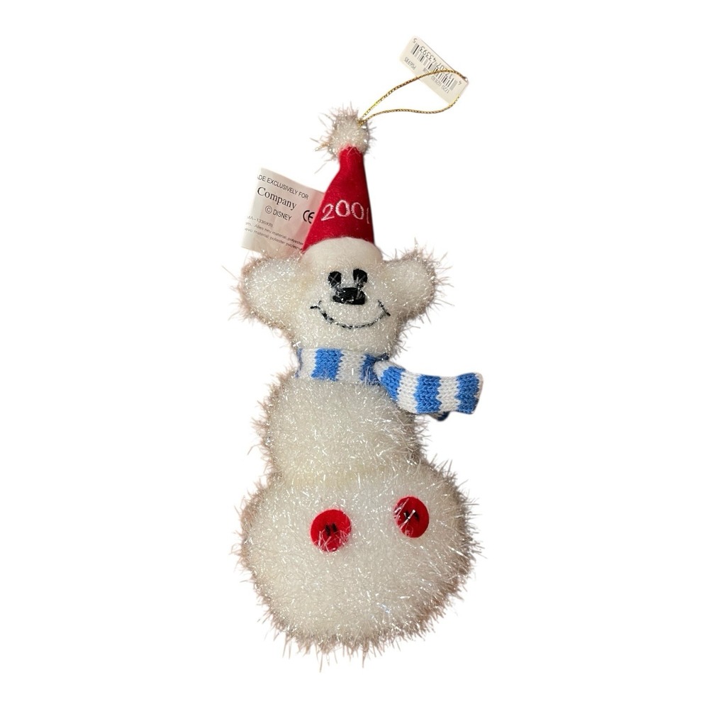 Walt Disney 2001 Mickey Mouse Snowman 8.5" Ornament